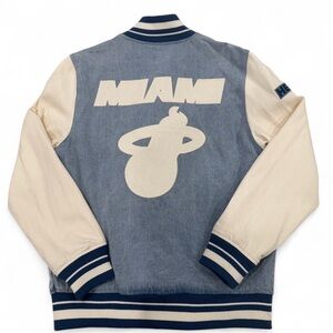 Blue and Cream Miami Varsity Jacket